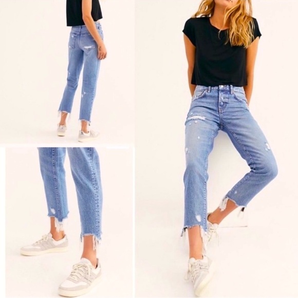 Free People x We The Free Good Times Relaxed Jean Women's Size 31 Straight Raw - Picture 1 of 9